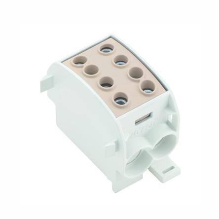 Produktfoto 1 von Weidmüller Schraub Verteilerblock 2-polig , 8 AWG, 300A / 1 kV ac/dc, 600 V, 50 mm², 70 mm², Wemid