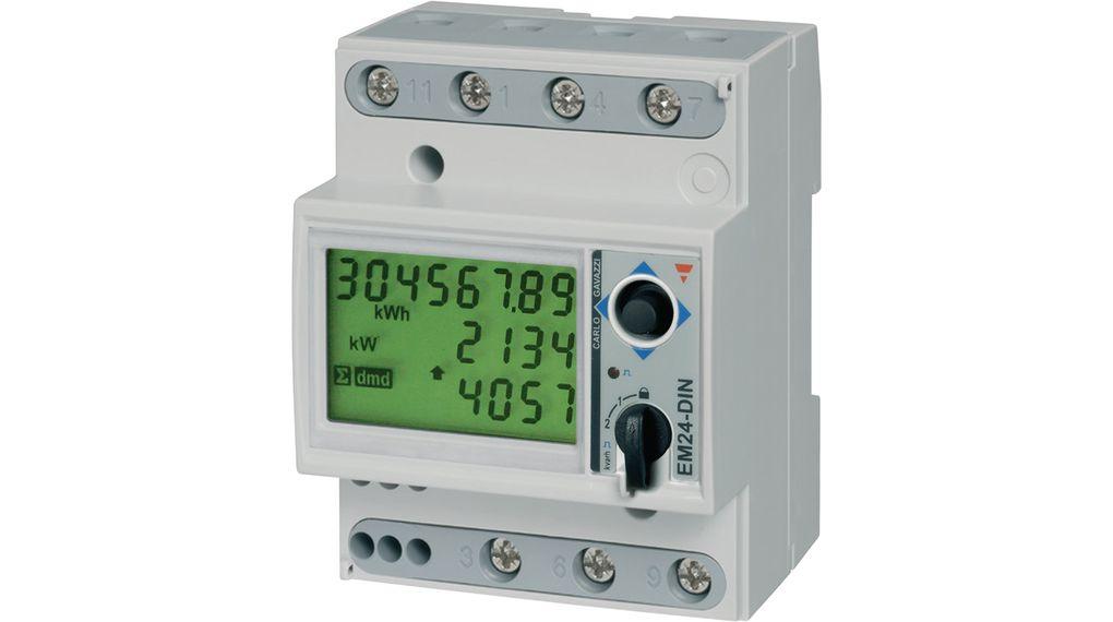 Produktfoto 1 von Carlo Gavazzi EM24 Energiemessgerät LCD 90mm x 71.6mm, 8-stellig / 1-phasig