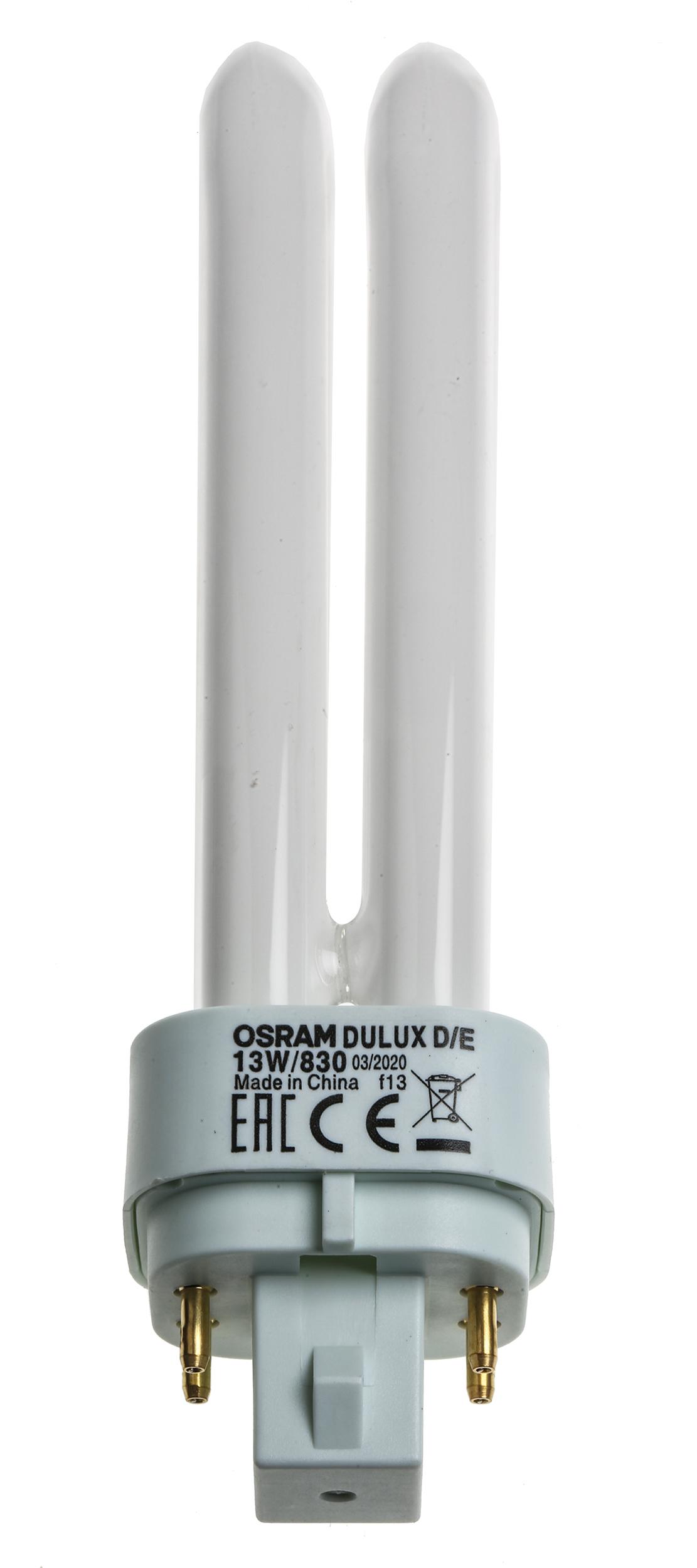 Osram DULUX 4-Rohr Energiesparlampe, 13 W L. 131 mm, Sockel G24q-1 3000K Ø 27mm