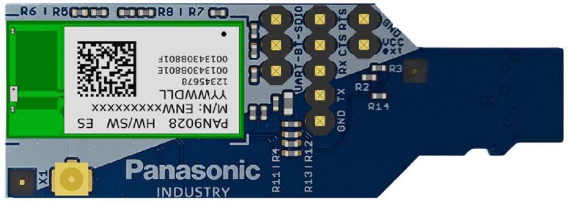 Produktfoto 1 von Panasonic WLAN-Modul Auswertungskit 2.4 GHz IEEE Std. 802.11 b/g 802.11i AES-Verschlüsselung, CCMP GPIO, SDIO, UART 3.3V