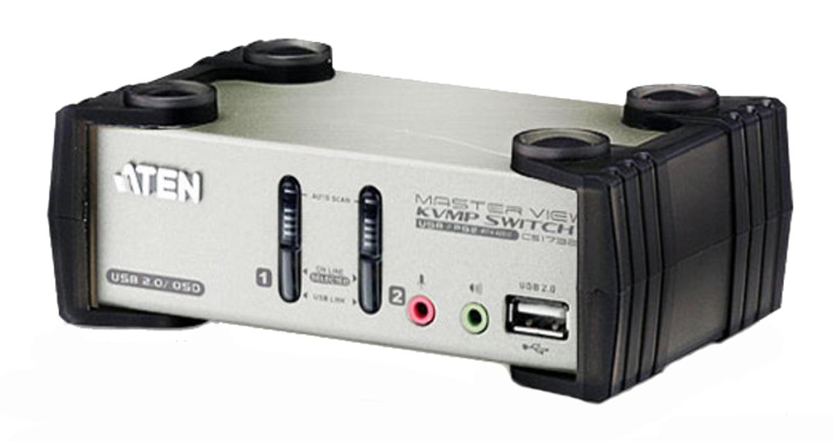 Produktfoto 1 von Aten KVM-Switch 2-Port VGA PS/2, USB 3,5 mm Stereo 139.8 x 88 x 55.5mm