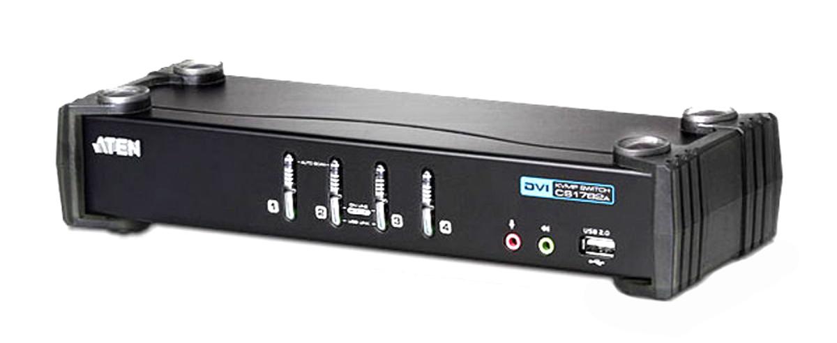 Produktfoto 1 von Aten KVM-Switch 4-Port DVI USB 3,5 mm Stereo 270 x 88 x 55.5mm