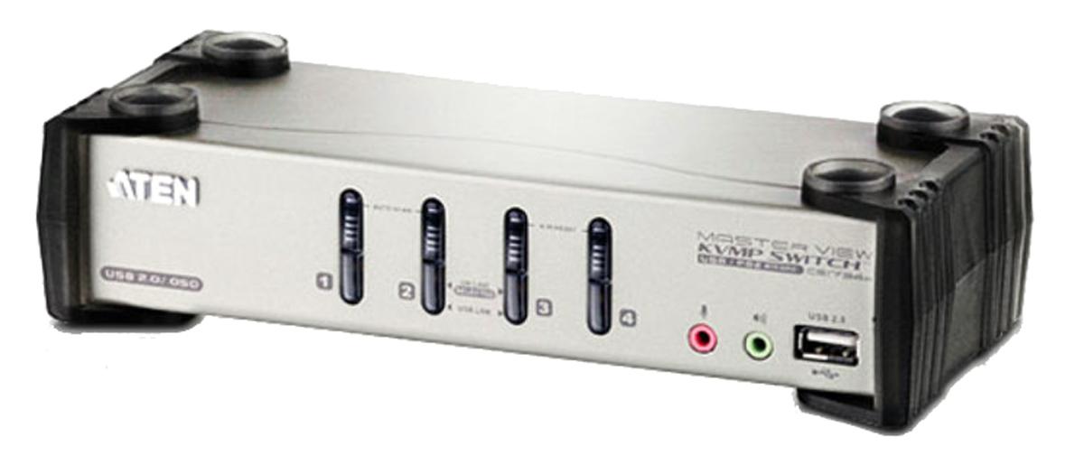 Produktfoto 1 von Aten KVM-Switch 4-Port VGA PS/2, USB 3,5 mm Stereo 210 x 88 x 55.5mm