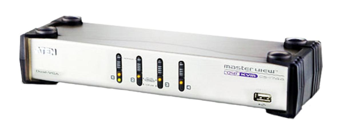 Produktfoto 1 von Aten KVM-Switch 4-Port VGA USB 3,5 mm Stereo 270 x 88 x 55.5mm