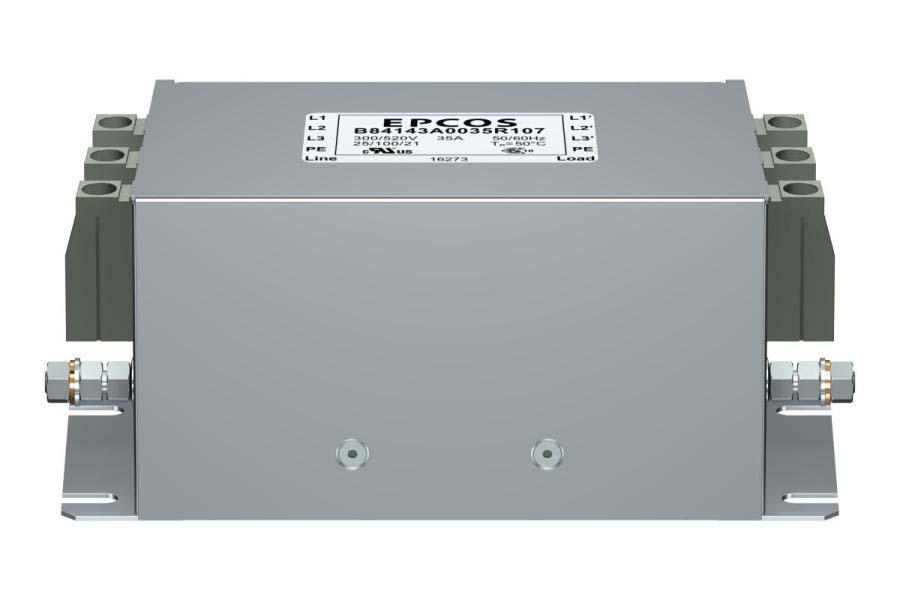 EPCOS B84143A*R107 EMV-Filter, 520 V ac, 100A, Frontplattenmontage, Schraub, 3-phasig 3,4 mA / 50 → 60Hz