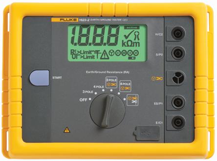 Produktfoto 1 von Fluke 1623 LCD Erdungsprüfgerät CAT II 300 V, bis 19.99kΩ, ISO-kalibriert