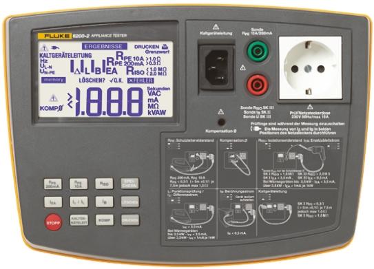 Produktfoto 1 von Fluke 6200 Advanced PAT Gerätetester, Prüfung Manuell Klasse I, Klasse II, DKD/DAkkS-kalibriert