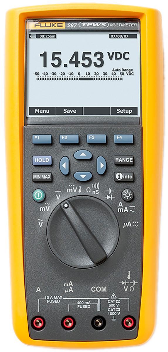 Produktfoto 1 von Fluke 287 HandDigital Multimeter, CAT III, CAT IV 1000V ac / 10A ac, 500MΩ