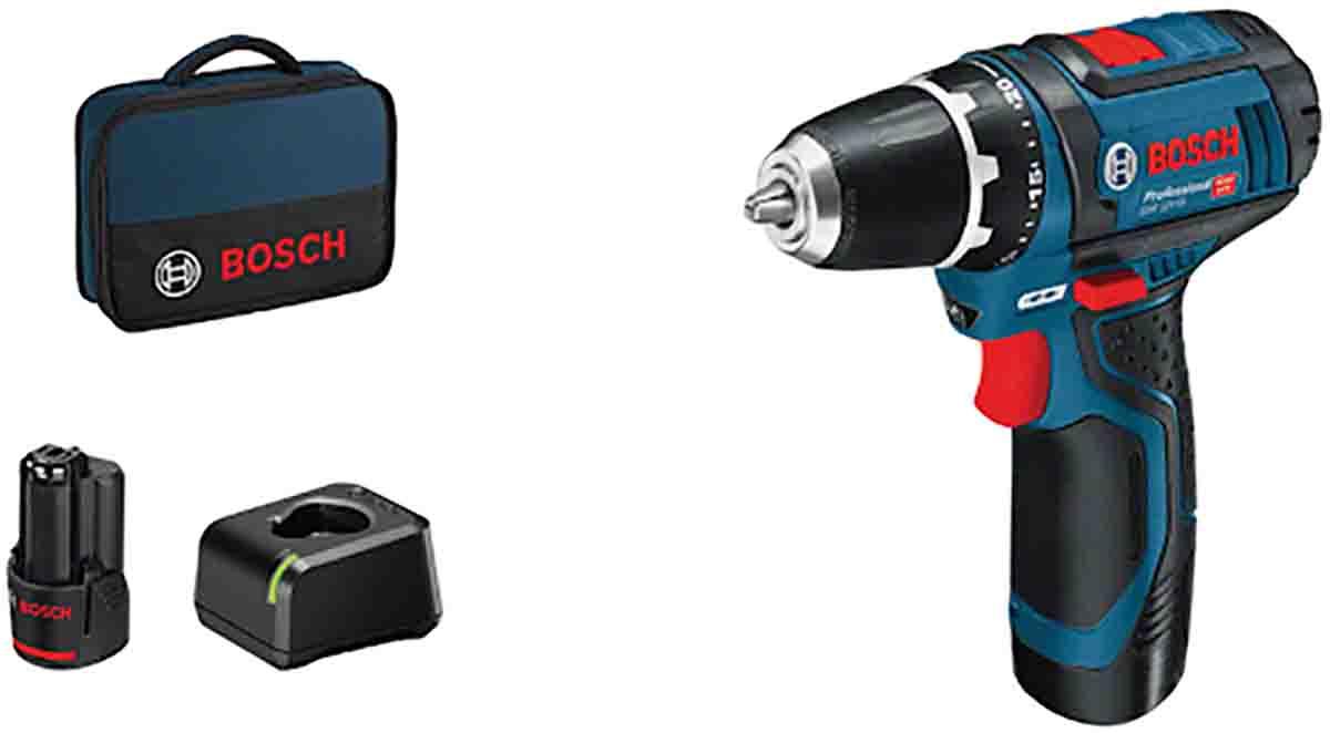 Produktfoto 1 von Bosch GSR 12V-15 GSR Li-Ion Akku Bohrschrauber 12V Bürstenmotor 1300U/min 2Ah