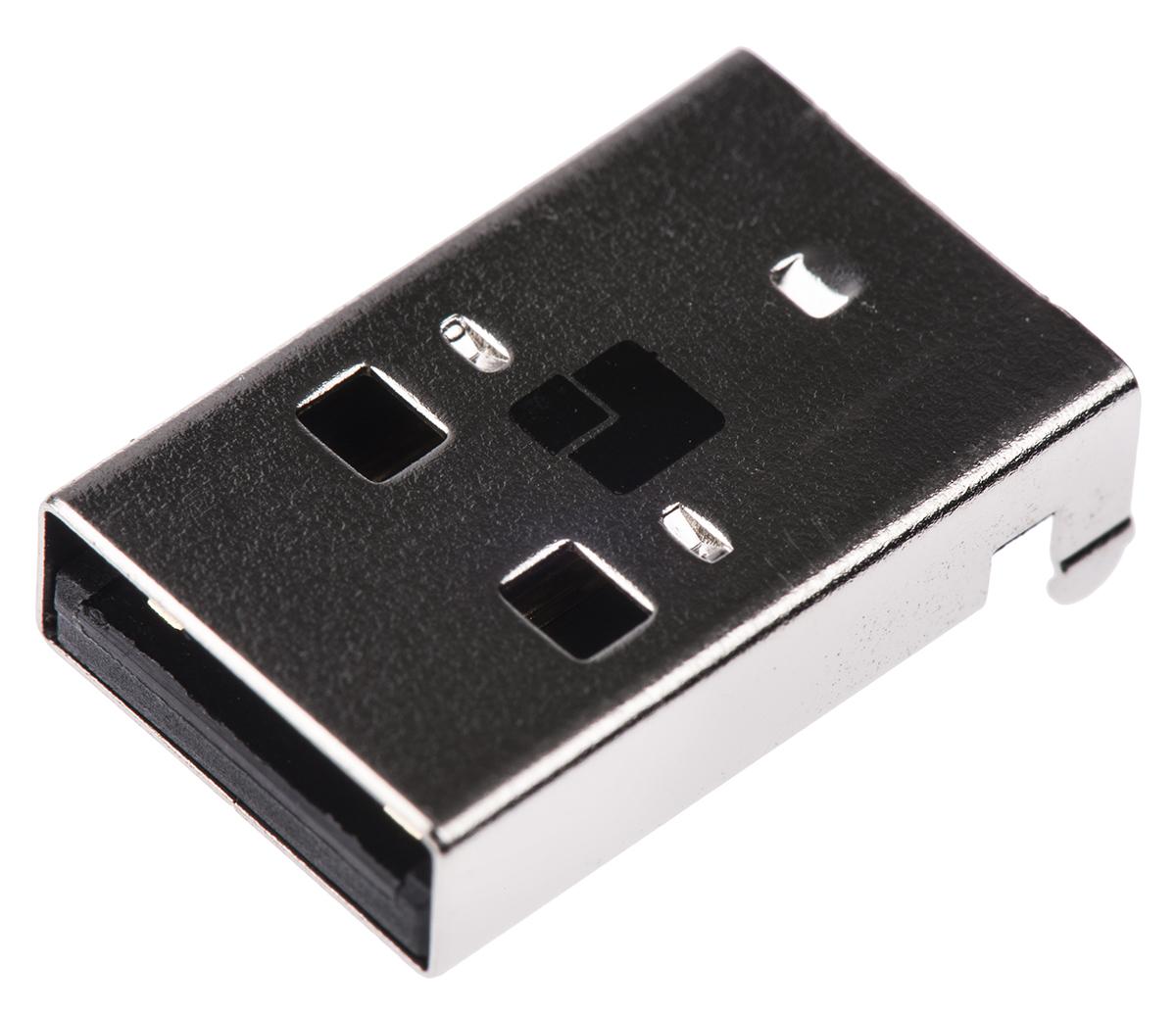 Produktfoto 1 von Lumberg USB-Steckverbinder 2.0 A Stecker / 1.0A, THT-Lötanschluss