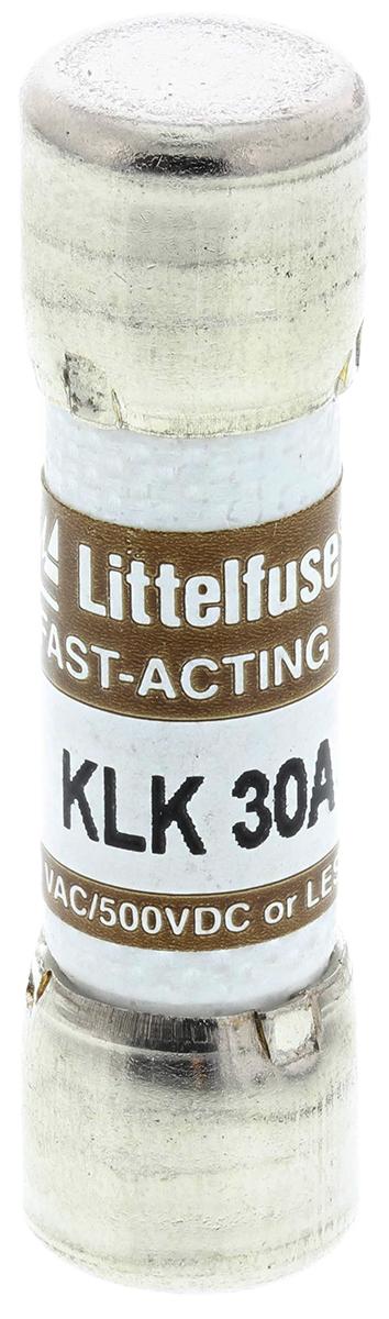 Produktfoto 1 von Littelfuse KLK Feinsicherung F / 30A 10 x 38mm 500 V dc, 600V ac Melamin