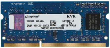 Produktfoto 1 von Kingston Arbeitsspeicher für Laptop, 4 GB, 1600MHz DDR3L SODIMM PC3-12800