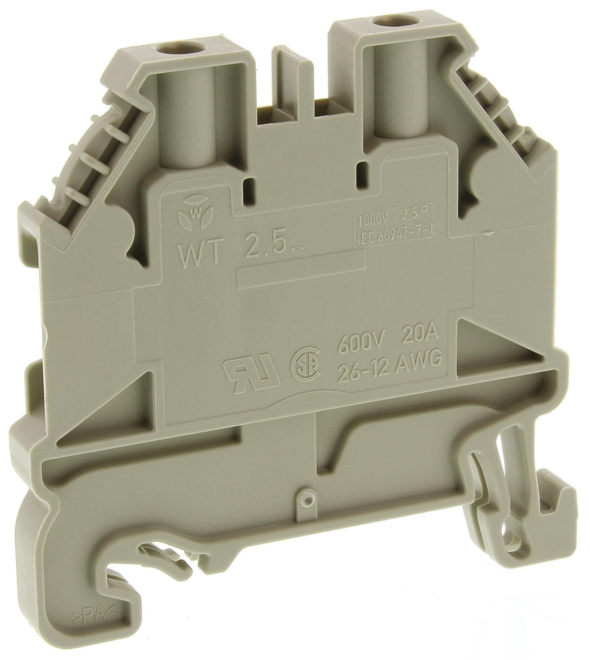 Produktfoto 1 von Wieland WT 2.5 Reihenklemme Einfach Grau, 2.5mm², 1 kV / 24A