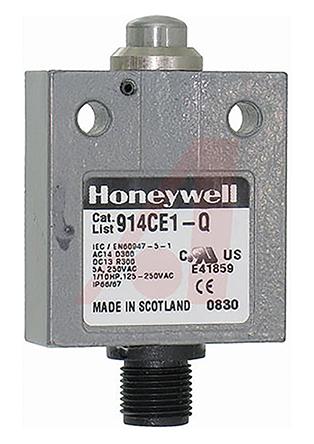 Produktfoto 1 von Honeywell 914CE Endschalter, Stößel, 1-poliger Wechsler, Schließer/Öffner, IP66, IP67, IP68, Zinkdruckguss, 5A