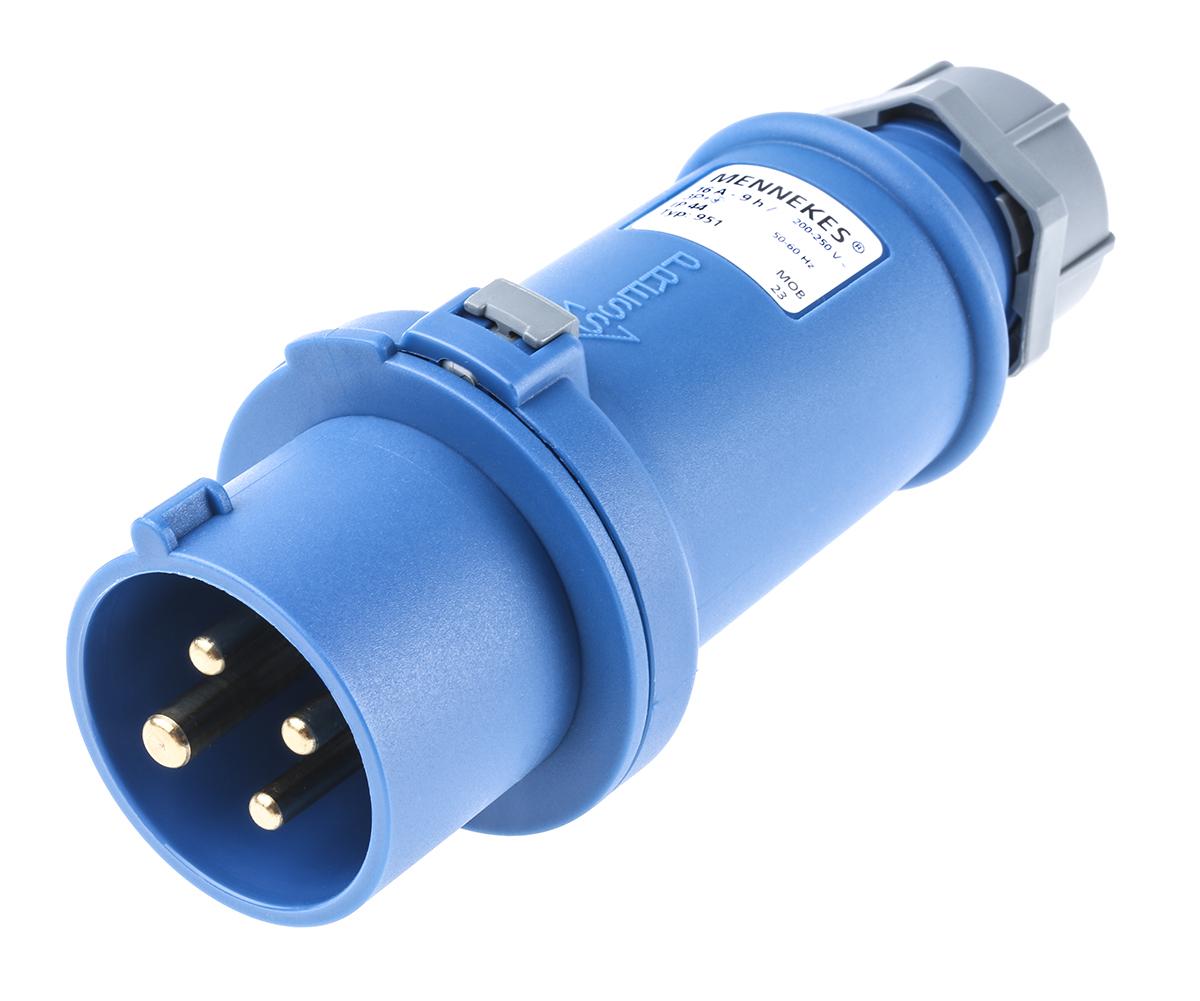 MENNEKES StarTOP Leistungssteckverbinder Stecker Blau 4P, 230 V / 16A, Kabelmontage IP44