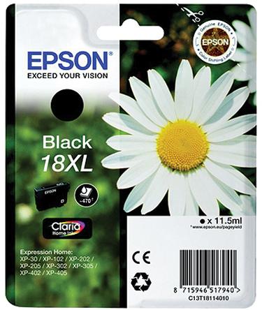 Produktfoto 1 von Epson 18XL Druckerpatrone für Epson Patrone Schwarz 1 Stk./Pack Seitenertrag 470