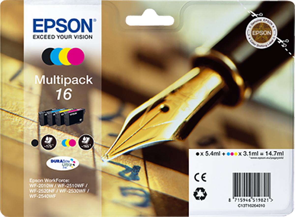 Produktfoto 1 von Epson 16 Series Druckerpatrone für Epson Patrone Schwarz, Cyan, Magenta, Gelb 4 Stk./Pack