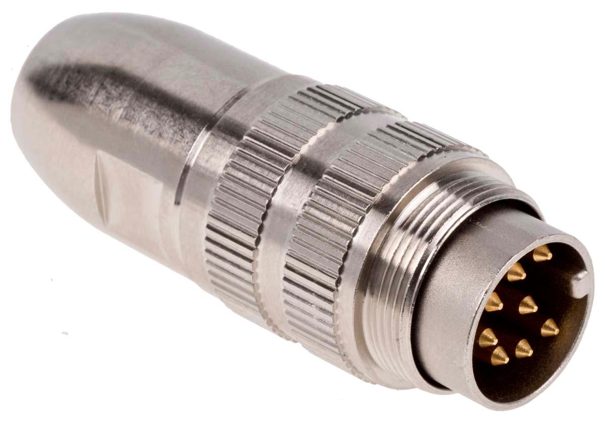 Lumberg DIN-Stecker Gerade 8-polig, 60 V ac / 5A IP68, Lötanschluss Kabelmontage