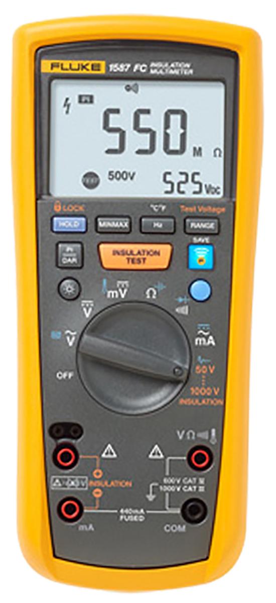 Produktfoto 1 von Fluke 1587 FC Isolationsprüfgerät, 1mA, 1000V / 2GΩ Isolationstester, ISO-kalibriert