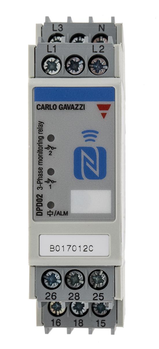 Produktfoto 1 von Carlo Gavazzi DPD Überwachungsrelais, für Frequenz, Phase, Spannung 102 → 318V ac 3-phasig, 1-poliger Wechsler