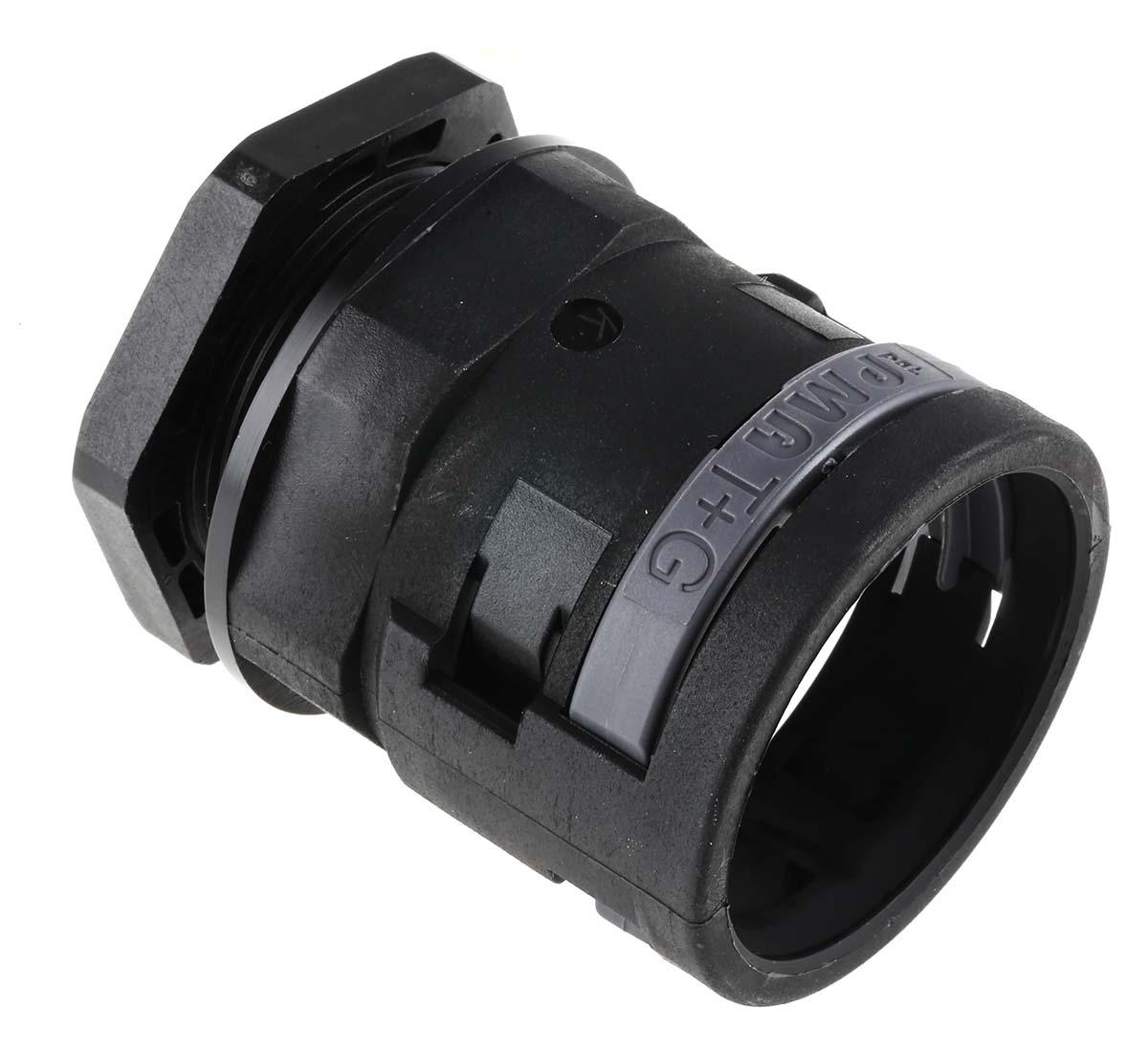 PMA PA 6 Kabelrohr Befestigung Gerade M40 36mm Schwarz Schwarz-Finish IP68