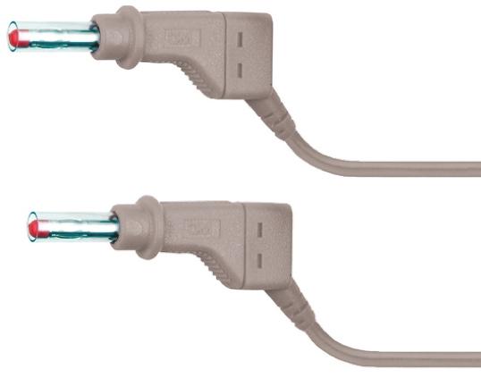 Produktfoto 1 von Staubli Messleitung 4mm Stecker / Stecker, Grau Silikon-isoliert 1m, 600V / 32A CAT II 600V