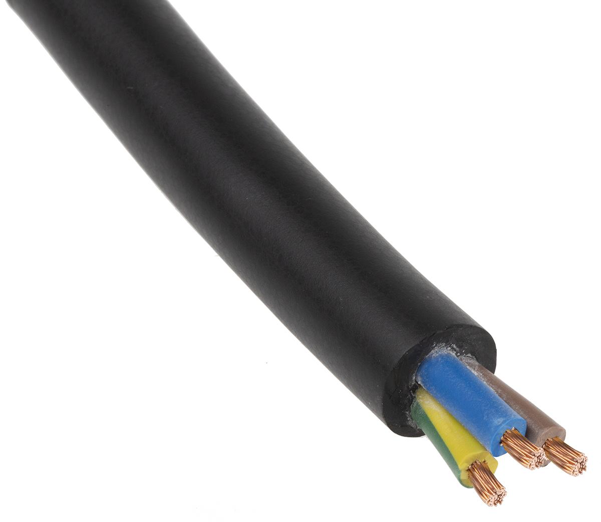 Produktfoto 1 von Lapp Netzkabel, 3-adrig Schwarz x 2,5 mm² /Ø 10.9 → 14mm 26 A 50m, 450/750 V, Gummi