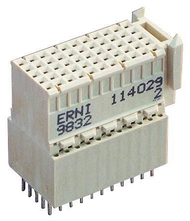 Produktfoto 1 von ERNI ERmet Backplane-Steckverbinder Buchse Hard Metric Typ C, 55-polig, 5-reihig, Presspassung-Anschluss, 1.5A