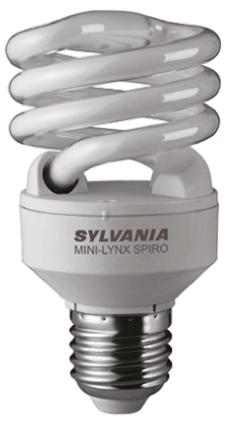 Produktfoto 1 von Sylvania Spirale Energiesparlampe, 20 W L. 109 mm, Sockel E27 2700K Ø 55mm