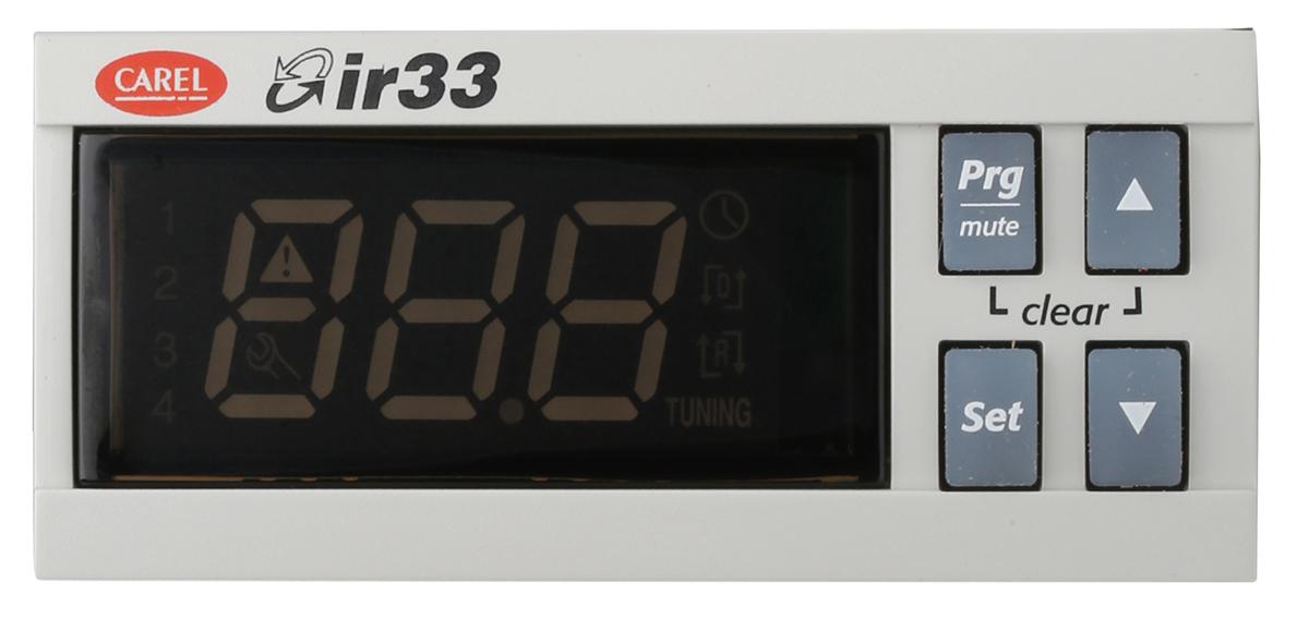 Carel IR33 PID Temperaturregler Tafelmontage, 2 x Analog, Relais Ausgang/ Analog, Digital, NTC, PTC Eingang, 12