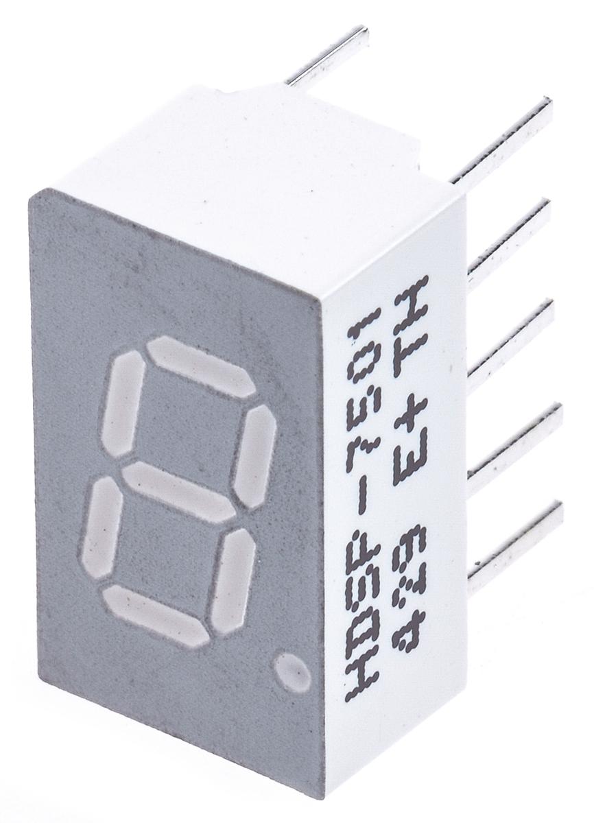 Broadcom LED-Anzeige 7-Segment, Rot 626 nm Zeichenbreite 4.2mm Zeichenhöhe 7.6mm Durchsteckmontage