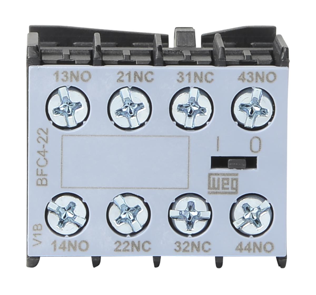 WEG BFC4 Hilfskontaktblock 4-polig, 2 Öffner + 2 Schließer Frontmontage mit Schraubanschluss Anschluss 10 A, 690 V ac