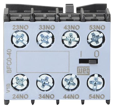 WEG BFCA Hilfskontaktblock 4-polig, 4 Schließer Frontmontage mit Schraubanschluss Anschluss 10 A, 690 V ac
