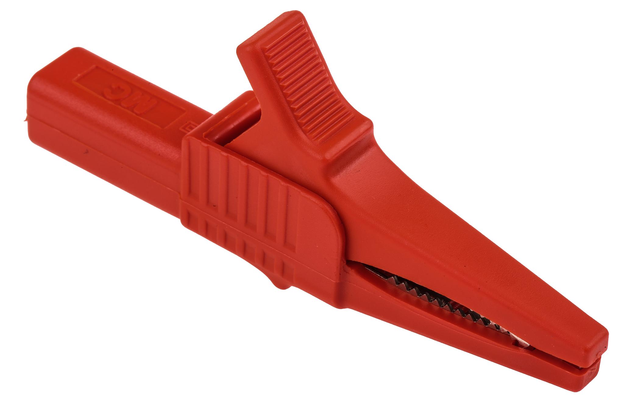 Produktfoto 1 von Stäubli Messing 20mm Krokodilklemme, Rot Nylon isoliert, 32A