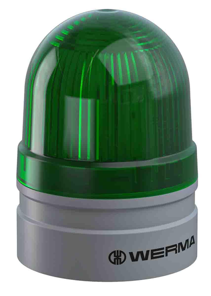 Werma EvoSIGNAL Mini, LED Signalleuchte Grün, 12 V, Ø 62mm x 85mm