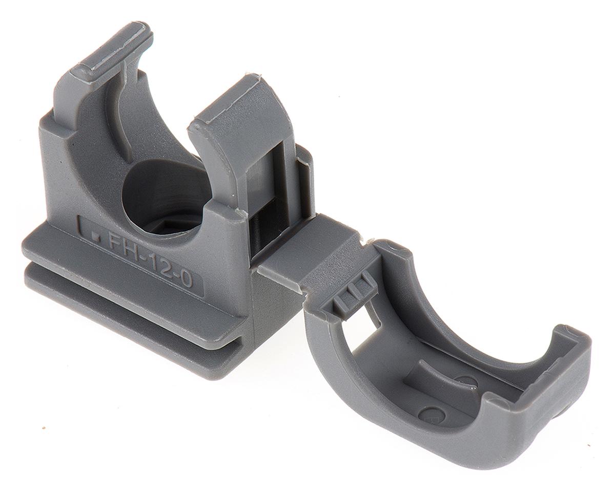 PMA Kabelhalter Schutzrohrclip zum Schrauben, Kabel-Ø 16mm Nylon Grau 20 mm x 26mm x 22mm