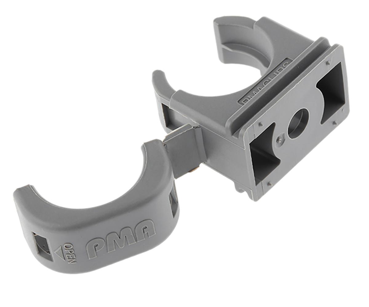 PMA Kabelhalter Schutzrohrclip zum Schrauben, Kabel-Ø 20mm Nylon Grau 20 mm x 33mm x 28mm