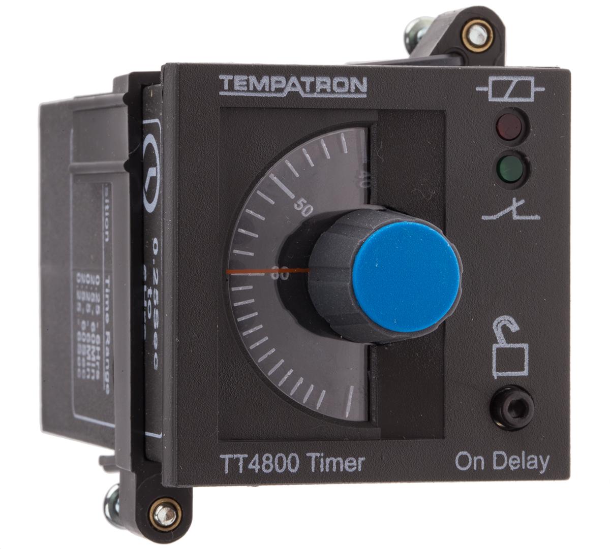 Tempatron TT4801 Zeitrelais, DIN-Schiene, Tafelmontage, 6s → 6h, 230V ac, 2 Kont. Einfach, 2-poliger Wechsler