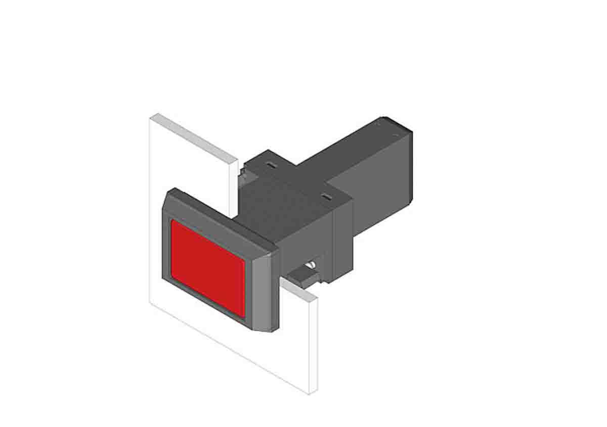 Produktfoto 1 von EAO 22 Anzeigelampe, Tafelausschnitt-Ø 22 x 30mm Rechteckig Kunststoff