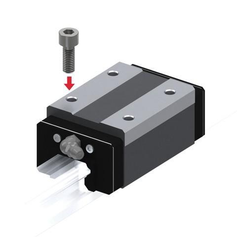 THK HSR Linearführung Schlitten für 28mm-Schienen, 98mm x 90mm, Traglast 48900N