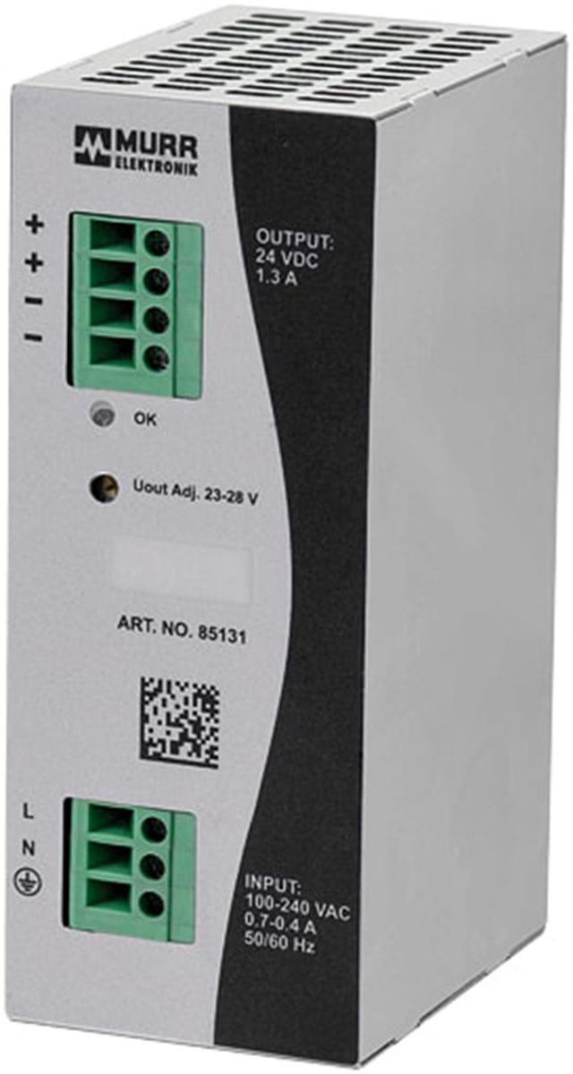 Produktfoto 1 von Murrelektronik Eco-Rail Switch-Mode DIN-Schienen Netzteil 31.2W, 90 → 264V ac, 24V dc / 1.3A