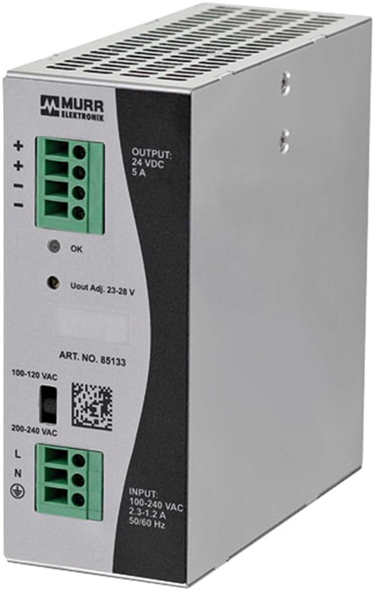 Produktfoto 1 von Murrelektronik Eco-Rail Switch-Mode DIN-Schienen Netzteil 120W, 173 → 264V ac, 24V dc / 5A