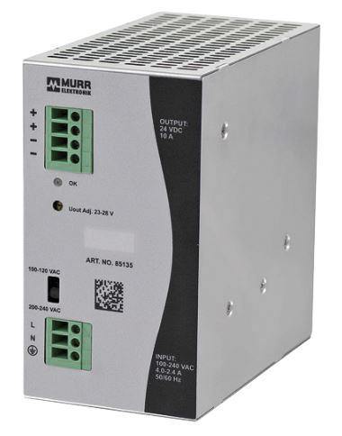 Produktfoto 1 von Murrelektronik Eco-Rail Switch-Mode DIN-Schienen Netzteil 240W, 173 → 264V ac, 24V dc / 10A