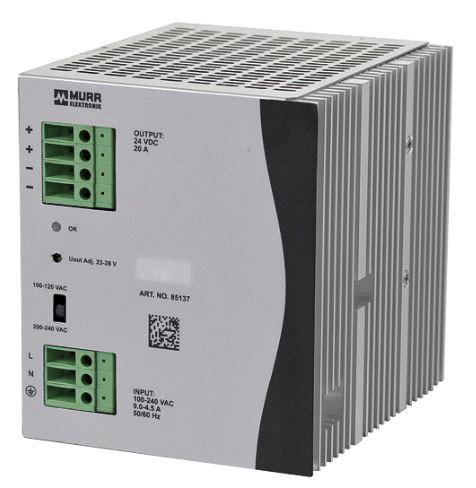 Produktfoto 1 von Murrelektronik Eco-Rail Switch-Mode DIN-Schienen Netzteil 480W, 173 → 264V ac, 24V dc / 20A