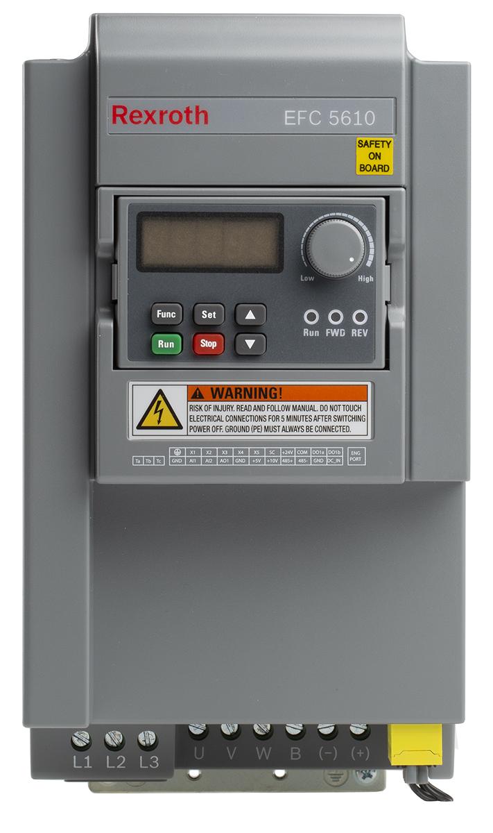 Produktfoto 1 von Bosch Rexroth EFC 5610, 3-Phasen Frequenzumrichter 5,5 kW, 380 V ac / 12,7 A 0 → 400Hz für Wechselstrommotor