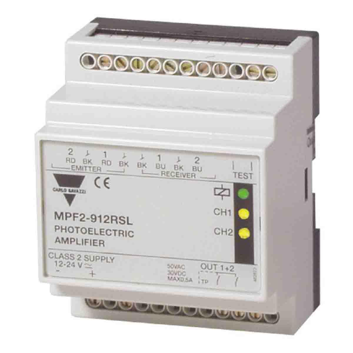 Produktfoto 1 von Carlo Gavazzi MPF zylindrisch Verstärker für fotoelektrischen Sensor, Durchgangsstrahl, Bereich 15 m, Relais Ausgang,