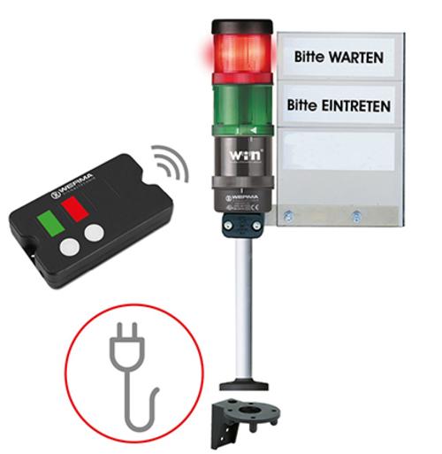 Produktfoto 1 von Werma KombiSIGN 72 LED Signalturm 2-stufig Linse Grün, Rot LED Grün, rot + 396mm