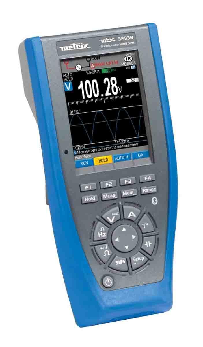 Produktfoto 1 von Metrix 3293 HandGrafikfarbe Digital-Multimeter, CAT III, CAT IV 1000V ac / 100A ac, 100MΩ, ISO-kalibriert