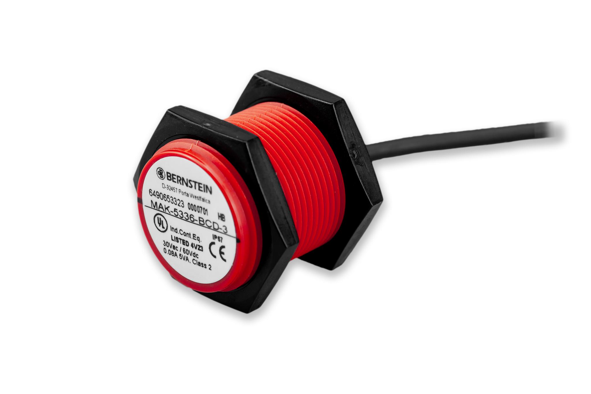 Bernstein AG MA-53 3m Kabel Berührungsloser Sicherheitsschalter aus Nylon 6 170V dc / 1Schließer/1Öffner, Magnet