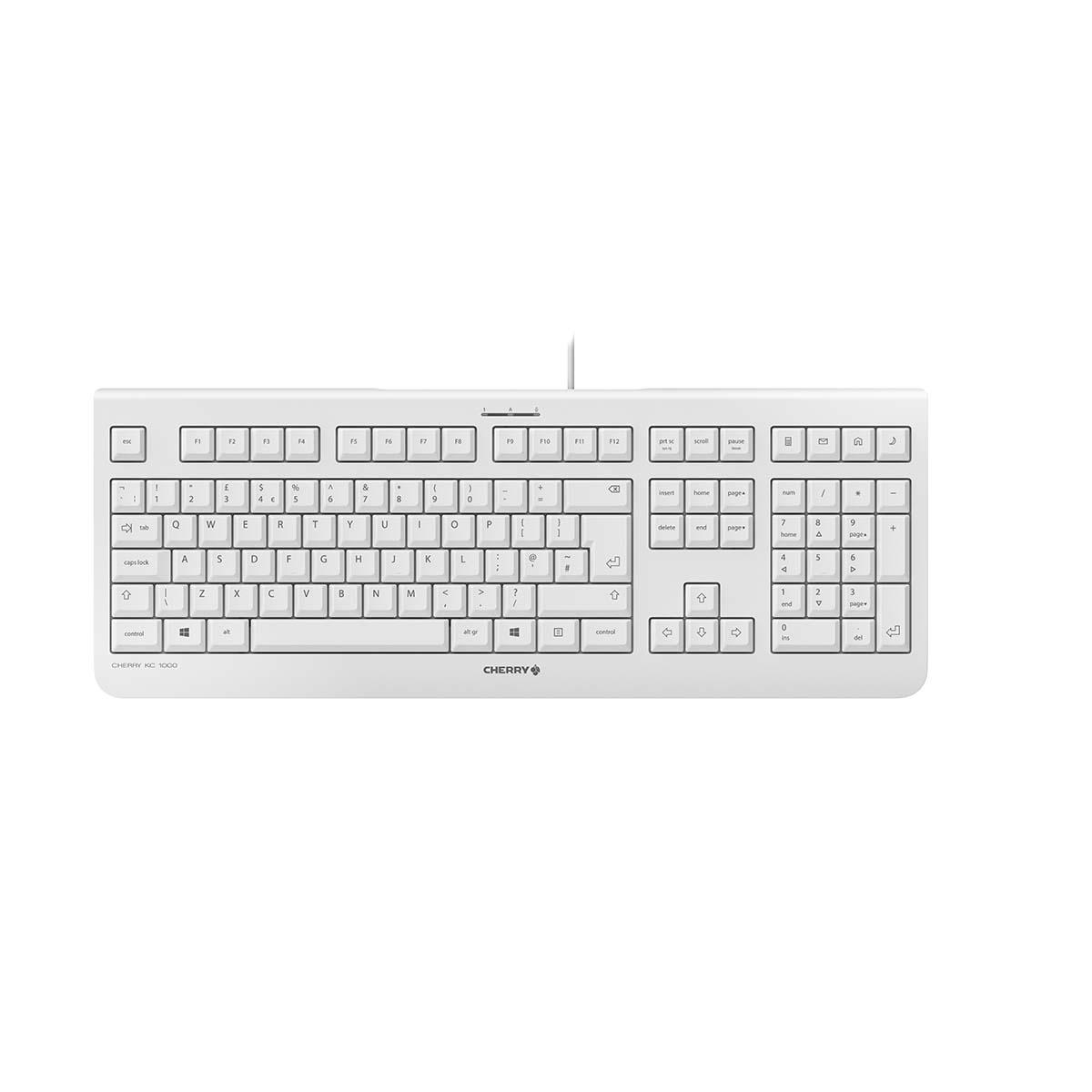 Produktfoto 1 von CHERRY JK-0800EU-0 Tastatur QWERTY Kabelgebunden Grau USB, 458 x 170 x 20mm